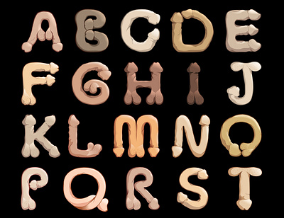 Penis Type alphabets dick font handmadefont male man nude penis porn sex sexuality