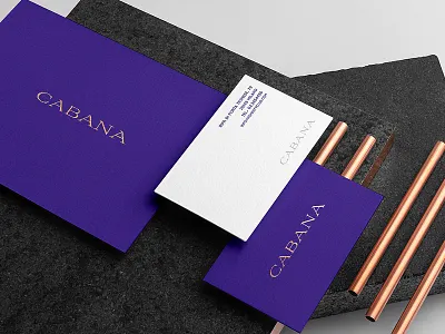 Cabana - Business Card, Invitation Card art direction brand strategy business card design cabana creative foiling hotel branding luxury hotel branding luxury resort luxury resturant luxury spa center luxury stationery design resort branding