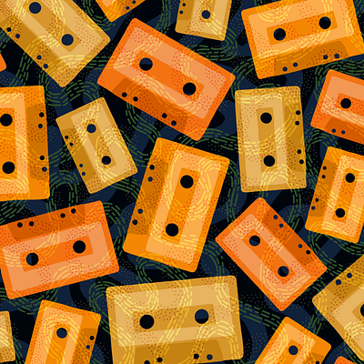 Apparently, Life Is A Mixtape cartoon cassette cassette tape design art illustration mixtape music music art music artwork pattern pattern a day pattern art pattern design patterns squiggles