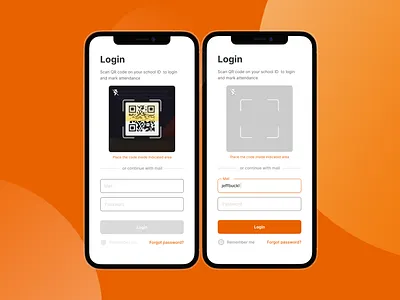Class login with School ID app class design flat login online onlineclass qr qrcode scan school signin ui ux web