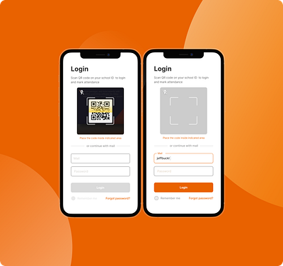 Class login with School ID app class design flat login online onlineclass qr qrcode scan school signin ui ux web