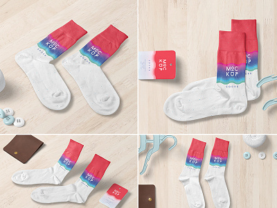 Socks Mockups apparel branding clothing fabric fashion foot mock mockup presentation scene showcase sports template up warm