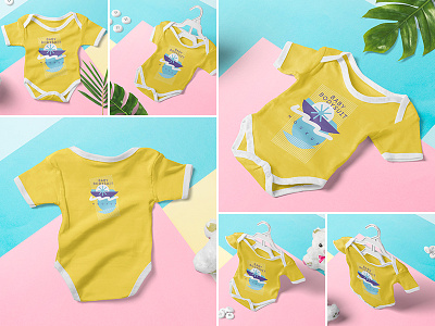 Baby Romper Mockups apparel baba branding child cloth clothing design fabric fashion mock mockup scene style summer unisex up