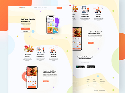 Mobile App Landing Page |#Daily UI 003 branding delivery design food food delivery foodlanding foodmobileapp illustrator interaction landing landingpage mobile app ui uxdesign web webdesign website design