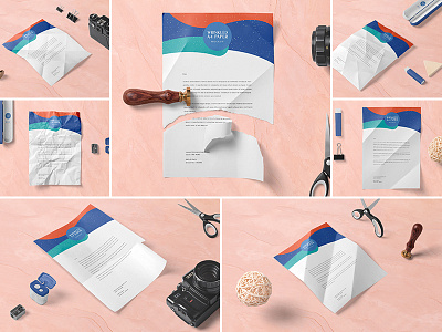 Torn & Wrinkled A4 Paper Mockups branding design letter mock mockup page paper presentation scene showcase stationery torn up wrinkle