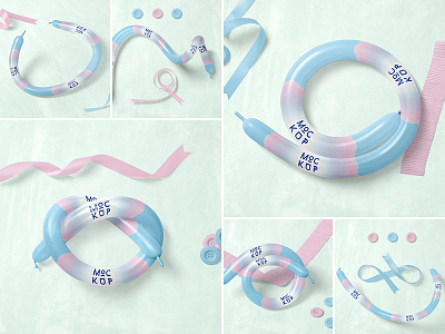 Tube Balloon Mockups advertisement birthday branding campaign decor decoration event mock mockup part scene up