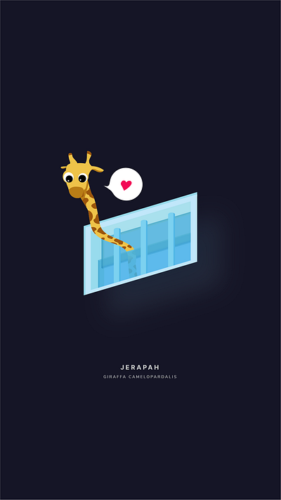 Giraffe in Love childrens illustration design flat giraffe illustration minimal nature vector