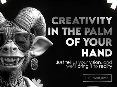 Creativity in the palm of your hand 3d animation branding creative designs graphic design logo minimalist design minimalist social media post modern design modern social media post motion graphics social media designs social media post ui