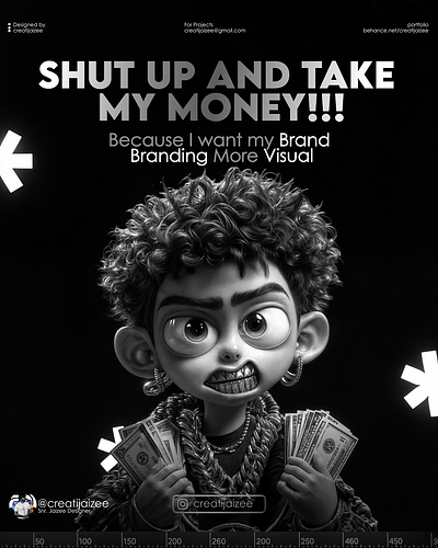 Shut Up and Take my Money 3d 3d charcters 3d designs animation branding creativity design gradient social media post graphic design illustration logo minimalist social media post modern 3d modern chracter modern creative modern social media post motion graphics social media designs social media post ui