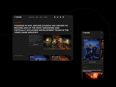 Arkane arkane black design typography ui web design