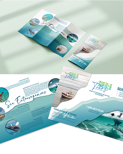 Sea Tour Tri-Fold Pamphlet branding graphic design print