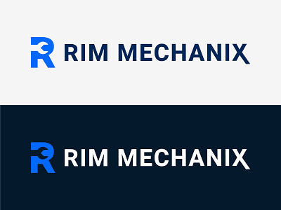 Rim MechaniX Logo Design automobile blue brand clean color palette logo design logo design branding logo design concept logo trends minimal design spare parts vector