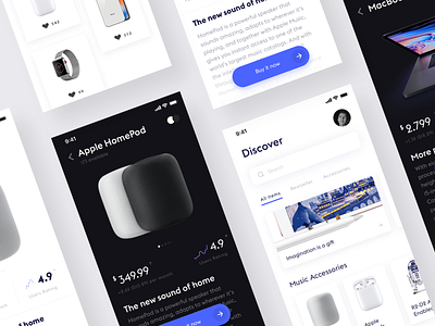 Apple store concept app clean design ui ux interface ios minimal minimalistic simple ui white