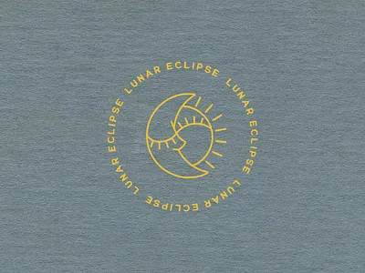 Lunar Eclipse eclipse icon illustration linear illustration lineart logo logo design logotype luna lunar moon star sun typography vector