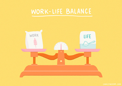 Work Life Balance analogy digital illustration editorial illustration illustration instagram challenge life self care spot illustration well being work work life balance