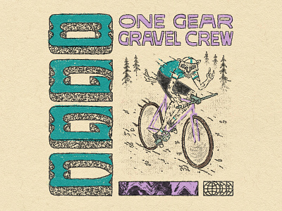 One Gear Gravel Crew badger bike fixed gear gravel bike handlettering illustration illustrator lettering logo logotype outdoor illustration outdoors tracklocross type typography wordmark