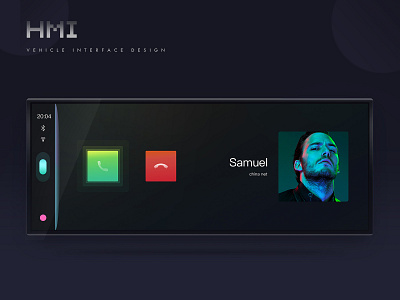 A widescreen car HMI design-Incoming call hmi incoming call phone