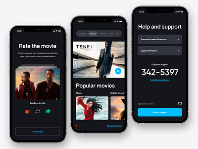 Mobile Application - Movie Plus design minimal minimaldesign mobile app mobile application mobiledesign mobiledevelopment ui uiux ux webdesign