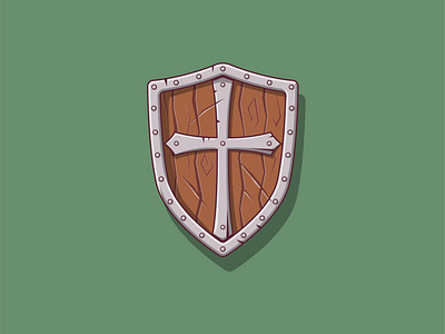 Shield game icon illustration medieval shield vector weapon