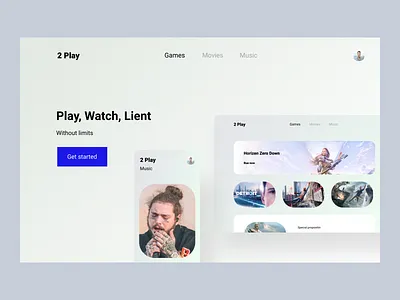 2 play landing page app branding design games ui ux web web design website