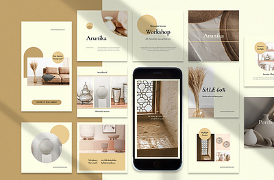 Arunika - Instagram post & Stories agency branding banner ads brand identity branding creative studio furniture furniture store instagram post instagram stories instagram template interior social media