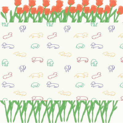 floral dog animal art background cute design dog drawing floral flower graphic illustration nature pattern pet print puppy spring summer vector wallpaper