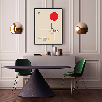 Poster Brick Country House, Ludwig Mies van der Rohe, Minimal bauhaus etsy helvetica minimal modern modernism poster poster a day poster art poster design posters print swiss wall art