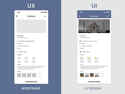Trip Details Screen andriod app appdesign branding design ios logo typography ui ux