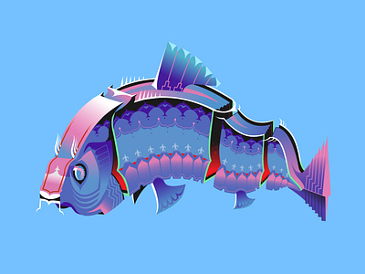 Fish 2d adobe adobe illustrator animal illustration architect character design design digital digital art digital illustration fish gradient graphic graphic design illustration illustration art painting