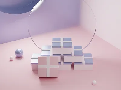 Christmas set (5/5) 3d blender christmas illustration new night snow year