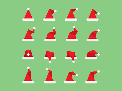 Santa Hats christmas hats illustration santa vector
