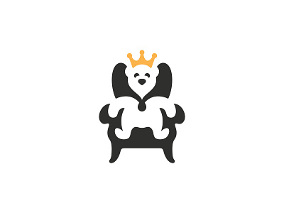 Bear King animal bear bear design bear king bear logo bear mark brand designer branding chair cute bear flat furniture furniture store logo design logo designer mascot minimal bear minimalist negative space symbol