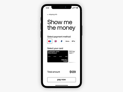 Show me the money! brand branding creditcard minimal minimalist pay payment ui uiux visa visa card