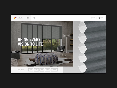 Hunter Douglas PhotoStudio - Website digital grid home interiors layout motion outpost ui web web design webdesign website