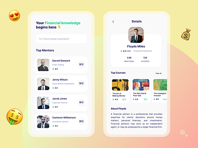 💰 Dimple - Financial Mentorship App app banking app clean course app cryptocurrency ed tech finance app finance business investment mentorship mobile ui money app money management stock market ui ux uxdesign