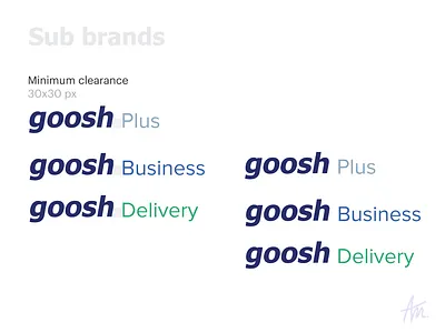 Goosh sub-brands brand identity branding design logo logo design rebrand sub brand