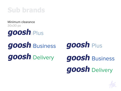 Goosh sub-brands brand identity branding design logo logo design rebrand sub brand