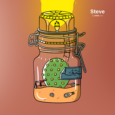 Steve The Cactus cactus design illustraion steve