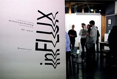 InFLUX Exhibition Branding branding design environmental design graphic design logo design typography