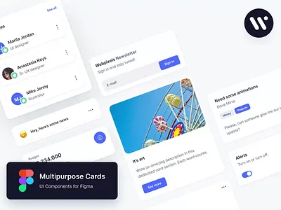 Multipurose Cards - Free UI Components for Figma app design clear components design free free components free ui components freebie minimalist mobile multipurpose multipurpose cards transparent ui
