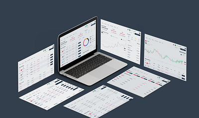 Trading application presentation app design flat minimal ui ux web website