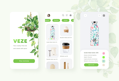 Zero waste ecommerce app design ecommerce ecommerce shop green inspiration minimal mobile shop ui uidesign ux uxdesign vegan zerowaste