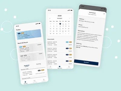 Healthcare Professionals On The Go app calendar design healthcare logo mobile app on demand app schedule ui