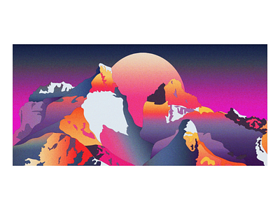 First snow colored illustration colors graphic design illustration illustrator mountains nature sunset