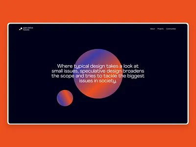 Speculative Futures animation design gradient minimal typography ui ux vector wavey web