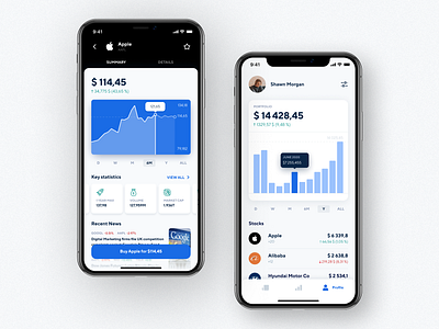 Stock Trading App Design app application charts crypto design finance fund interface design invest invest app investing investment investors mobile app stock stocks trader trading ui ux