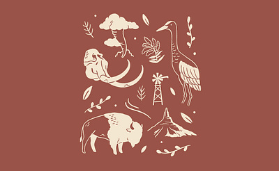 On the Plains design animals art bison graphic design hand drawn illustration nature procreate procreate art vector