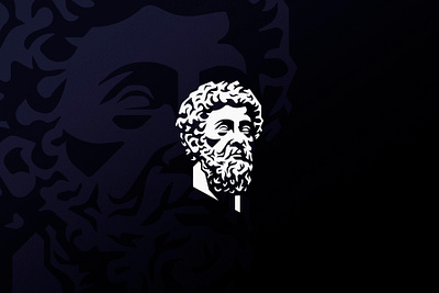 Marcus Aurelius aurelius design emperor face head illustration logo logotype marcus mark roma roman rome statue symbol