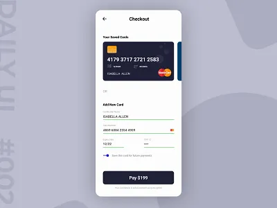 Credit Card Checkout Page - Daily UI #002 appdesign credit card checkout creditcard uidesign