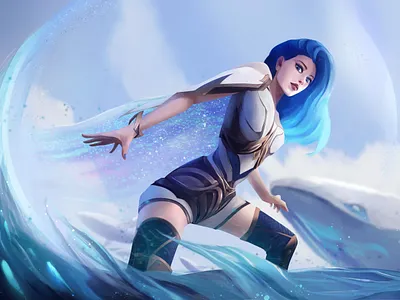 Marilla - call of the sea art character characterdesign digital art digital panting fantasy art fantasyart illustration splash art water waterelement whale